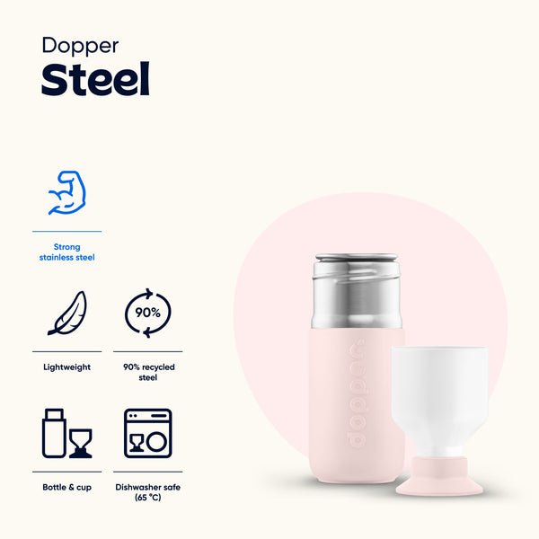 DOPPER rozsdamentes acélkulacs 350 ml Soft Pink