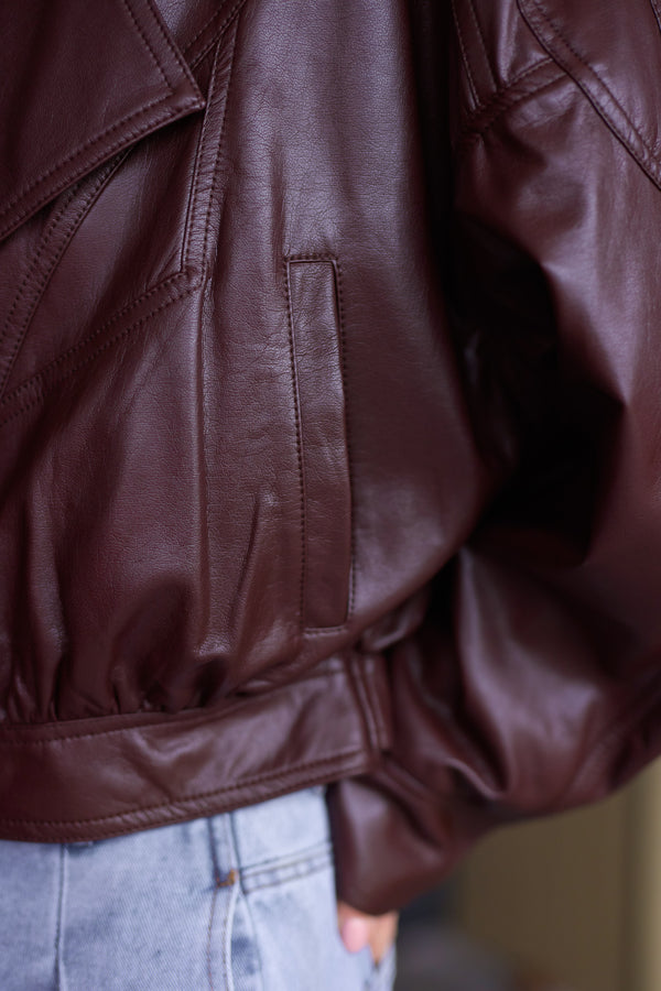 Choco bőrhatású kabát prémium