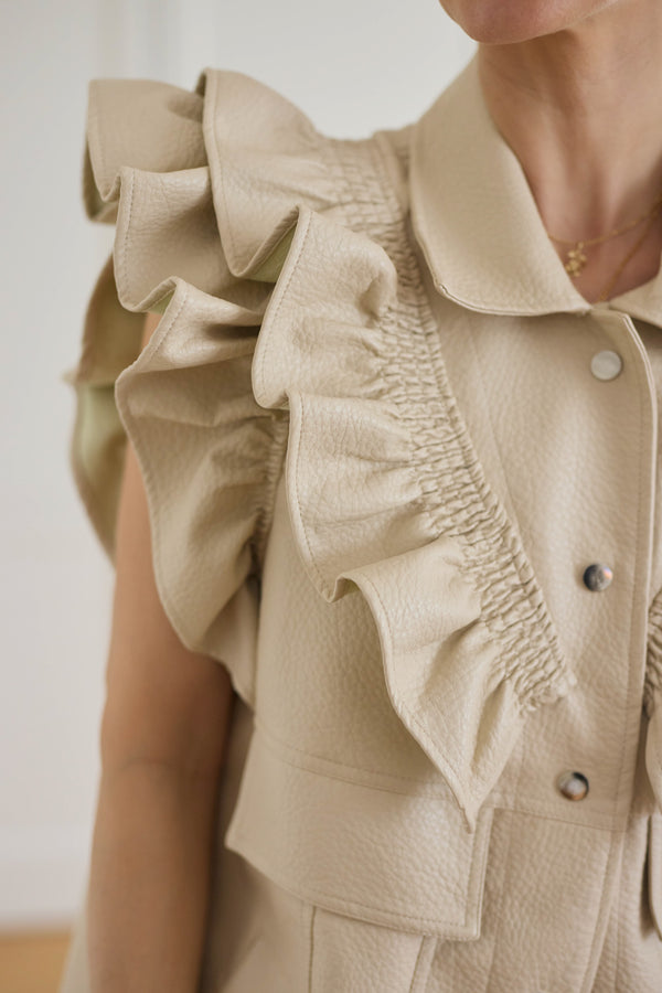 Cream bőrhatású mellény