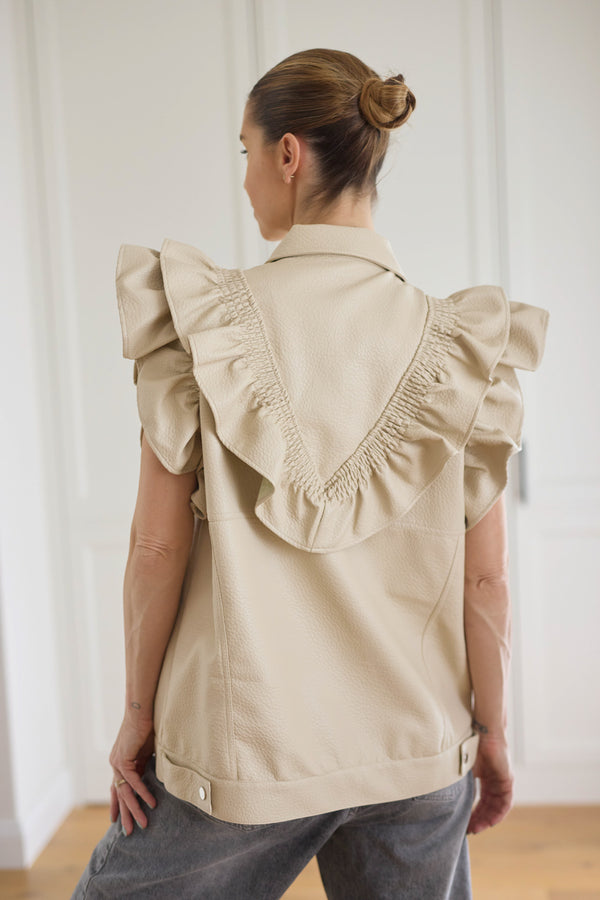 Cream bőrhatású mellény